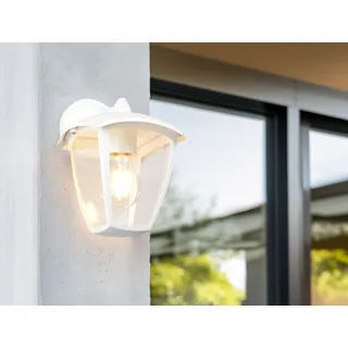 LED Außenwandleuchte Landhausstil Außenlampen Fassadenbeleuchtung Weiß, H: 24cm