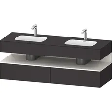 Duravit Qatego Einbauwaschtisch mit Konsolenwaschtischunterbau, 1600x550x600mm, Nische Weiß Supermatt, Doppelwaschtisch, QA4797084, Farbe: graphit supermatt