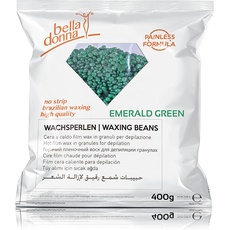 Bella Donna „Emerald Green” Wachsperlen für streifenfreie und schmerzlose Haarentfernung, 400 g – Flexible und cremige Konsistenz