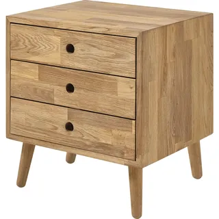 Kommode >Anacortes< in Eiche aus Massivholz - 42x42x35cm (BxHxT) - Braun