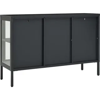 vidaXL Sideboard Anthrazit 105x35x70 cm Stahl und Glas
