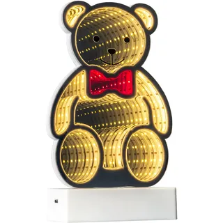 OTTO home LED Dekolicht "Evvina - Teddybär" LED-Modul Warmweiß Infinity Effekt, Deko für Innen, beidseitig beleuchtet, Nachtlicht, warmweiß, rot
