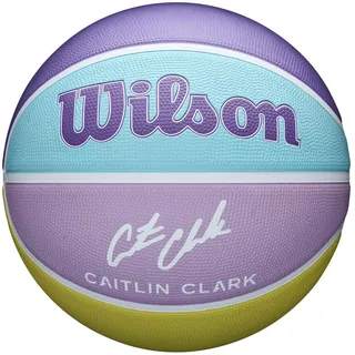 Wilson Caitlin Clark Inspire Basketball, Präzisionskanäle, Verbesserter Luftstrom und universale Traktion, Farbe: Lila, Größe: 6