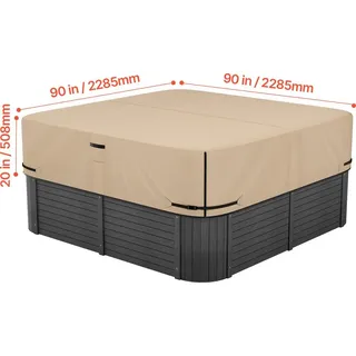 Vevor Abdeckung für Whirlpool braun 2285 x 2285 x 508 mm