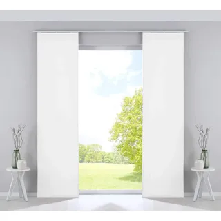 Gardinenbox Milano Flächenvorhänge Paneelwagen 245 x 60 cm Weiß 2er Set