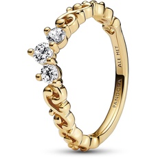 Bild von Moments Königlicher Wirbel Diadem-Ring in der Farbe Gold aus vergoldeter Metalllegierung in der Größe 50,