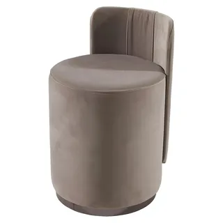 Design Sessel Luxus Ottomane Schminktisch Hocker Runder Polster Stuhl Braun Bank - Braun