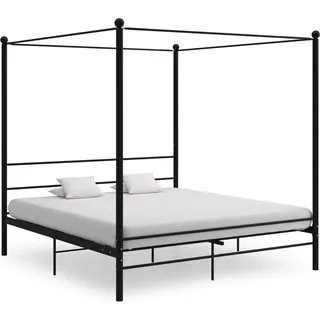 vidaXL Himmelbett Schwarz Metall 180x200 cm - Bettrahmen - Metall-Bettrahmen - Bett - Betten - Schwarz