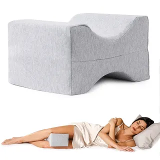 Flowen Kniekissen für Seitenschläfer Orthopädisches Beinkissen aus Memory Foam Kissen für Linderung Knie und zum Entspannen Ergonomisches Schlafkissen mit Antiallergischem Baumwolle-Bezug