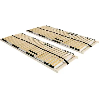 The Living Store Lattenroste 2 Stk. mit 28 Latten 7 Zonen 70 x 200 cm - Beige