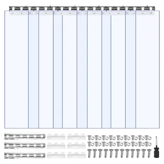 Vevor Streifenvorhang Ösen 97 x 213 cm Transparent 6 Stück