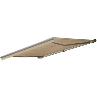 MCW Kassetten-Markise MIT Volant Cremeweiß, Grau , Weiß, Grau , Textil , 450x23x300 cm , Sonnenschutz