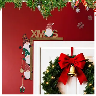 Weihnachtsdeko Türrahmen,Weihnachtsdekoration,Türrahmen Deko Weihnachten,Türecken Deko Aus Holz,mit Rundaufkleber Holz Lustig Weihnachtsecktürrahmen,für Wände Türen und Fenster Handdekoration