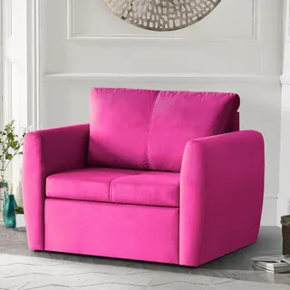 Relaxsessel KAMEL, Rosa, Loungesessel mit Bettfunktion, Bettkasten, Samtstoff - Rosa