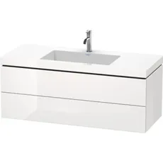 Duravit L-Cube Möbelwaschtisch c-bonded mit Unterbau wandhängend, 120x48 cm, 2 Schubkästen, ohne Überlauf, 3 Hahnlöcher, Farbe: Terra Matt