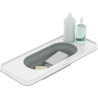 Angelcare Badewannen Organizer, Badewannenablage für Badespielzeug und Badezubehör, faltbar, mit Wasserablauf, passend für Badewannen bis 71 cm