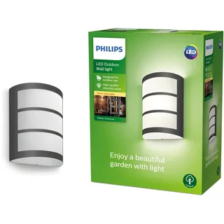 Philips Außenleuchte Edelstahl 21,5 cm IP44 anthrazit