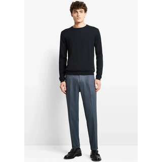 Rundhalspullover CINQUE "CIWALLES", Herren, Gr. S, blau (dunkelblau), Strick, Obermaterial: 50% Baumwolle, 50% Lyocell, unifarben, slim fit, Rundhals, Bündchen, Pullover Rundhalspullover, mit Logoprägung