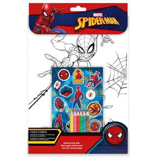 Marvel Spiderman Fä rbeset +  Aufkleber - Bunt