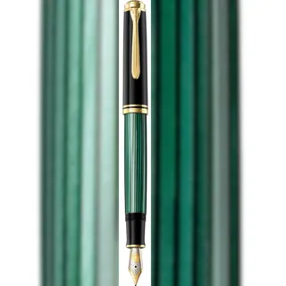 Pelikan Souverän M800 Kolbenfüller schwarz/grün/gold B (breit)