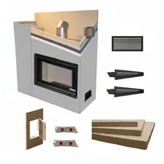 Kaminverkleidung Kaminbausatz - Komplett SET 1 | schwarz