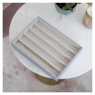 Klassische Schmuckschatulle in Lavendel mit Fach für Halsketten