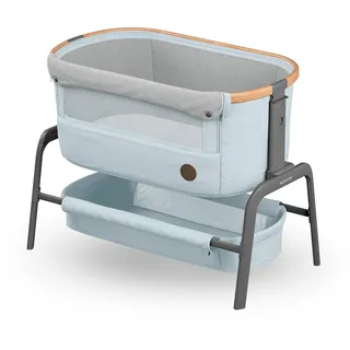 Maxi-Cosi Iora Beistellbett Baby, Faltbares Co-Sleeper, 0–6 Monate, max. 9 kg, 4 Neigungs- und 5 Höhenstufen, Leichtes Schieben, Bequeme Matratze, Großer Korb, Leicht zu Tragen, Essential Grey