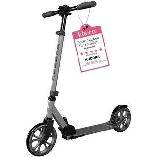 Hudora Scooter Up 200 - Geräuscharmer Aluminium-Roller für bis zu 100kg - Höhenverstellbarer & zusammenklappbarer Tretroller - Ruckelfreier Kick-Scooter für Kinder / Jugendliche & Erwachsene