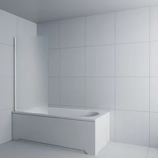 Badewannenaufsatz WELLTIME "BWA Nassau Single foggy", silberfarben, B:80cm H:140cm, Duschwände, Badewannenaufsatz, Milchglas