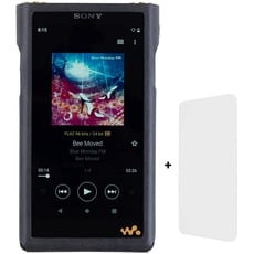 Miter Hülle kompatibel mit Sony NW-WM1AM2 / NW-WM1ZM2 Walkman, handgefertigte PU-Lederhülle + Displayschutzfolie für WM1AM2 WM1ZM2 (Black)