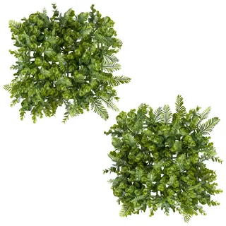 Kunstpflanze CREATIV GREEN "Wandmatte Eukalyptus-Farn", grün, B:25cm H:25cm T:4cm, Kunststoff, Kunstpflanzen, Kunstpflanze, als perfekte Wand-Deko