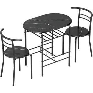 Homcom Essgruppe MDF Metall 80L x 52B x 76H cm Schwarz