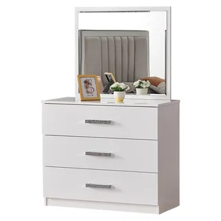 Kosmetiktisch Kommode Spiegel Make-up-Tisch Weiß Design Schminkkommode - Weiß