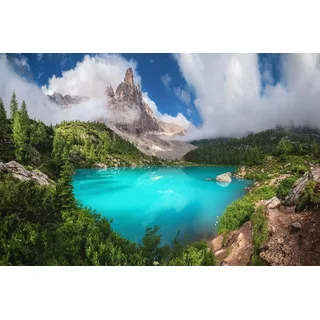Papermoon »Photo-Art JEAN CLAUDE CASTOR, VENETIEN - LAGO DI SORAPIS PANORAMA«, bunt,