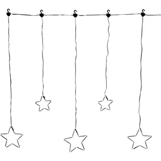 Lichterkette Lichtervorhang Weihnachten Stern LED Timer Beleuchtung 80x85 cm - Schwarz
