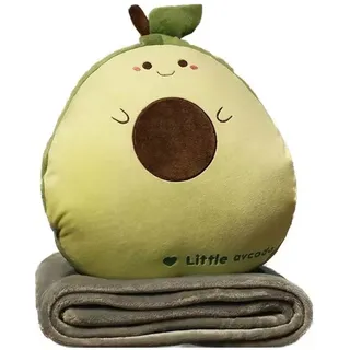 YGMXZL Reisedecke und Kissen mit Bezug, 3 in 1 Nickerchen Kissen Decke Autosoafa Rückenlehne Kissen für Kinder und Freunde (Avocado, L)