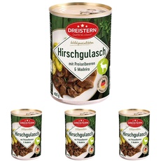 DREISTERN Hirsch Edelgulasch, 400 gramm (Packung mit 4)