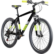 Bild GA260 26 Zoll Mountainbike Hardtail Fahrrad 21 Gang Mountain Bike (schwarz/grün, 46 cm MTB 21 Gänge V-Brakes Damen Herren Jugendliche unisex