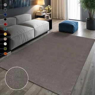 Sanat Teppich Uni Modern Teppiche fürs Schlafzimmer, Arbeitszimmer, Büro, Flur, Kinderzimmer und Rundgrößen erhältlich« rechteckig 13 mm Höhe robuster Kurzflorteppich, große Farbauswahl, Wohnzimmer, alle Räume