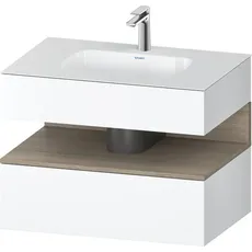 Duravit Qatego Einbauwaschtisch mit Konsolenwaschtischunterbau, 800x550x600mm, Nische Eiche Terra, QA4785035, Farbe: Weiß Matt/mit Nischenbeleuchtung