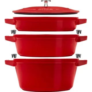 Staub Cocotte Kochtopfset 3-tlg. kirsch-rot