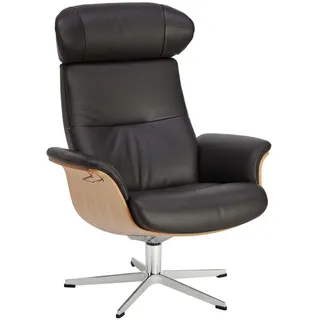 Conform Relaxsessel , Dunkelbraun , Metall , Echtleder , Rindleder , Eiche , furniert , 81x110x80 cm , Lederauswahl, Stoffauswahl , Wohnzimmer, Sessel, Ledersessel
