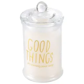 HOMEA 6BPV088BC Kerzen, Glas, Weiß, klein