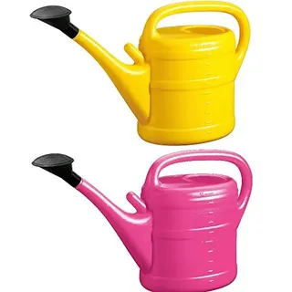 2X Gießkanne 10L PINK + GELB + 1x KÜHLSCHRANKMAGNET! Giesskanne Kunststoff für groß & klein Garten & Zimmerpflanzen Gießkannen Gieskanne Gieskannen 10 L Liter Watering Can Gieskannen10Liter lr