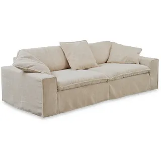 KAWOLA Sofa Netta 4-Sitzer Bezug abziehbar Cord - Weiß