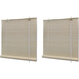 Möbel Bambusrollos Natur 2 Stk. 120x160 cm - Rollos 278742 - Beige