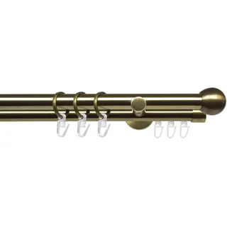 LIEDECO Gardinenstange LIEDECO "Stilgarnitur 20 mm Blues Kugel" Gr. 1, grau (messingfarben), L:120cm Ø:2mm, Eisen, Gardinenstangen, Gardinenstange Komplett