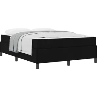 vidaXL Boxspringbett Schwarz 140 x 200 cm Stoff - Schwarz