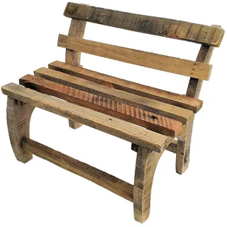 Kleine Bank aus alten Holz - Deko Blumenbank klein - 32 cm - Braun