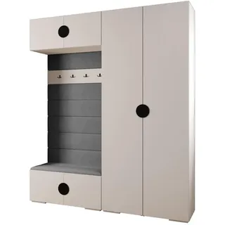 Abiks Möbel Garderoben-Set 236,7/200/47 , Metall , Nachbildung , 10 Fächer , 200x236.7x47 cm , Garderobe, Garderoben-Sets & Garderoben-Serien, Garderoben-Sets